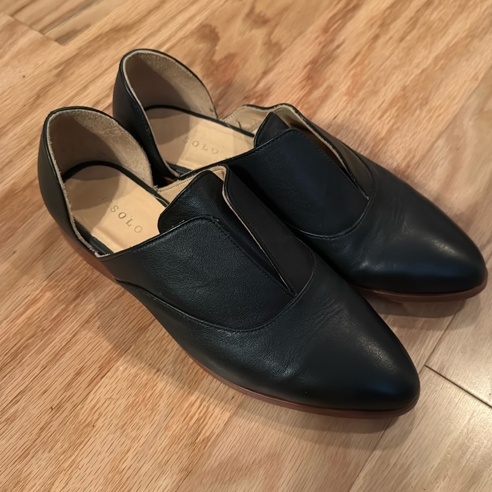 Nisolo ‘Emma’ d’Orsay Oxford shoes, size 8.5, black leather